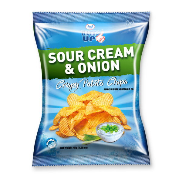 FMF THUMBS SOUR CREAM & ONION CHIPS 45G