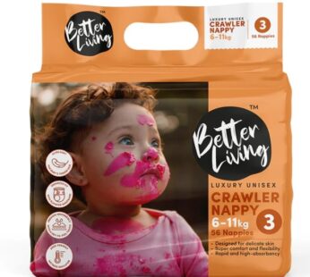 BETTER LIVING JUMBO NAPPIES CRAWLER 56s
